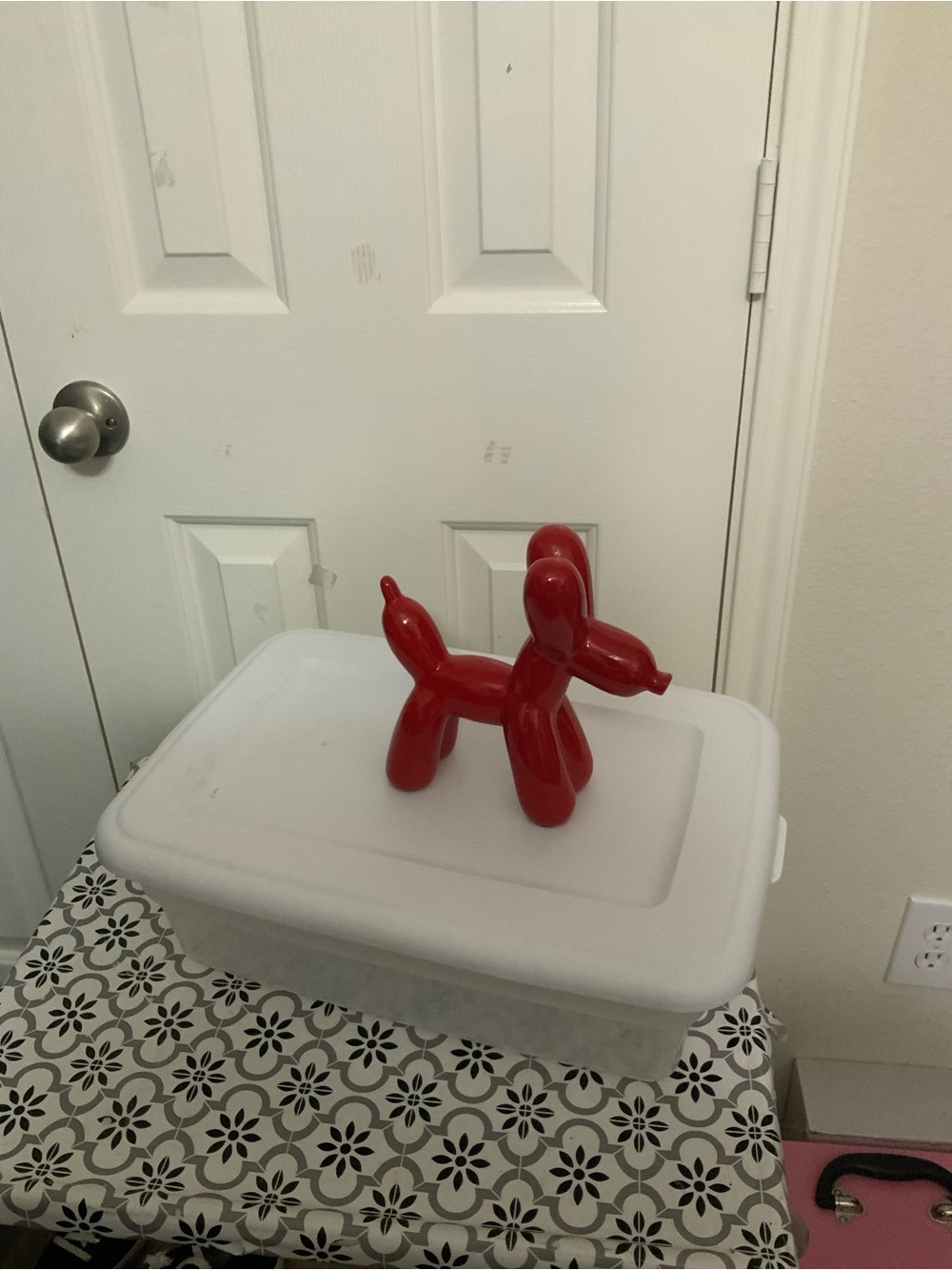 NWT Sculpture Red Balloon Dog Figurine Resin Safe Paint Decor Gift Pop